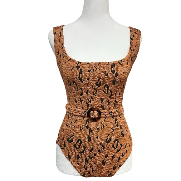 Hunza G Other - Hunza G Leopard Print Swimsuit In Metallic Copper Leopard